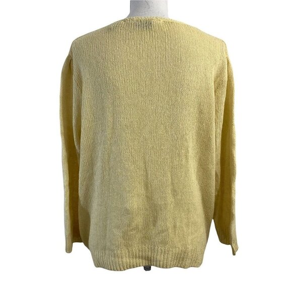 Special Events Vintage Light Yellow Sweater Silk Angora Wool Size 18W Beaded Top - Picture 3 of 9